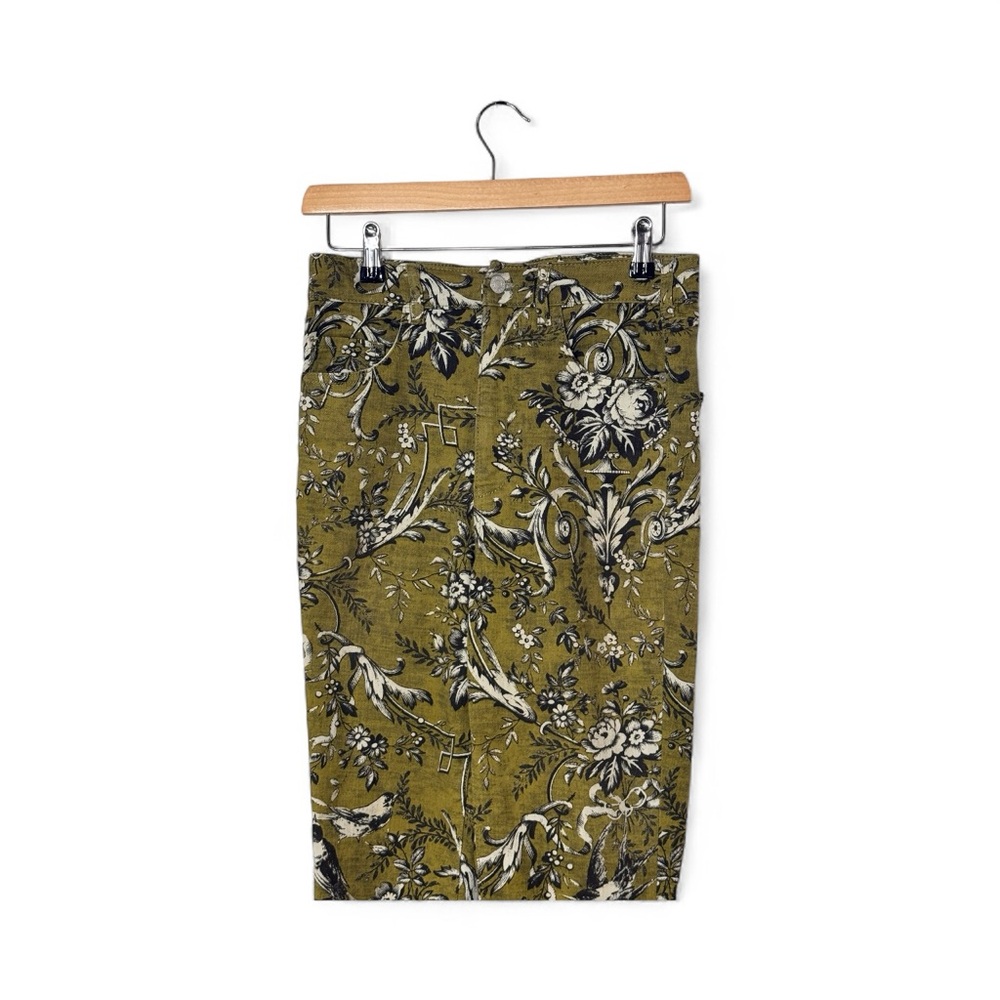 Anthropologie Pilcro Cropped Pants in Green print Size 28” - Picture 4 of 8